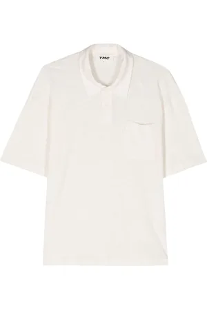 YMC Ivy linen blend polo shirt