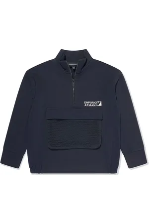 Emporio Armani Logo-embroidered half-zip sweatshirt