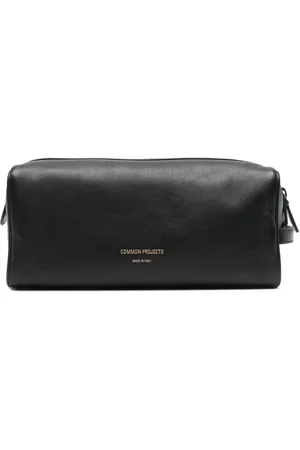 COMMON PROJECTS Logo-print leather wash bag