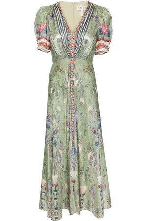 SALONI Lea V-neck maxi dress