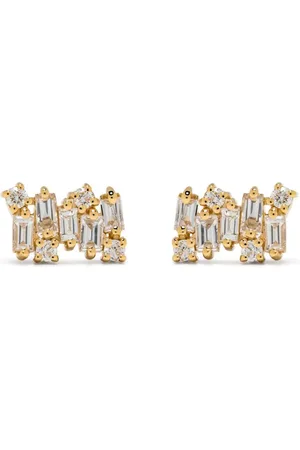 Suzanne Kalan 18kt yellow Shimmer diamond stud earrings