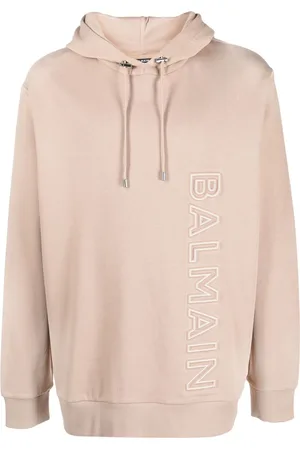 Balmain Logo-embossed cotton hoodie