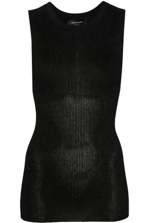 Fabiana Filippi Metallic-thread ribbed tank top