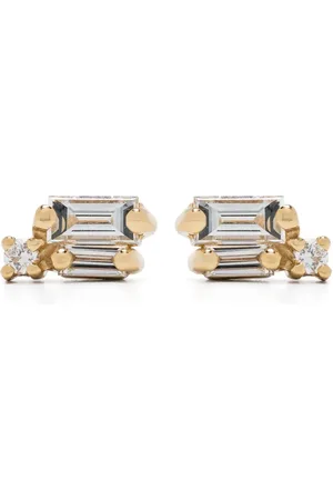Suzanne Kalan 18kt yellow Bold Burst diamond stud earrings