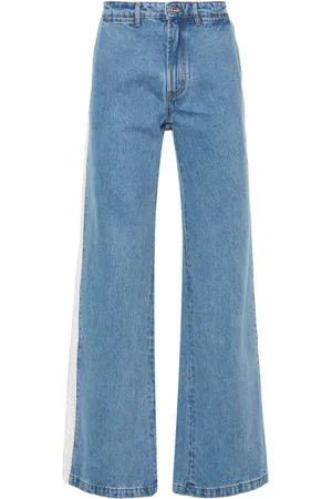 WALES BONNER Crochet-panel wide-leg jeans
