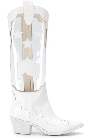 Public Desire Far Away knee-high boots in white croc