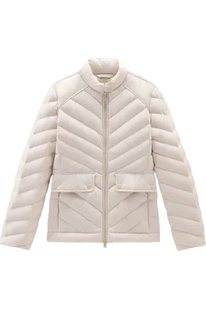 Woolrich Logo-appliqué chevron-quilted puffer jacket