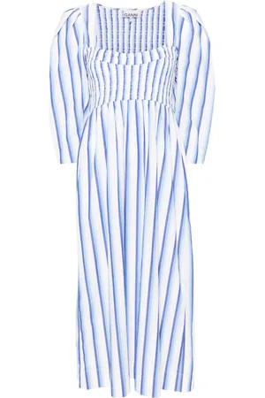 Ganni Striped poplin midi dress