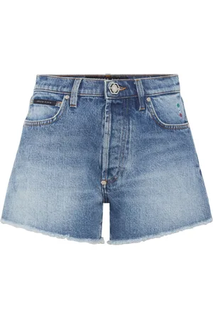 Philipp Plein Logo-appliqué denim shorts