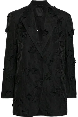 JNBY Floral-appliqué single-breasted blazer