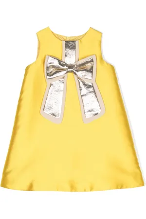 HUCKLEBONES LONDON Bow-detail satin midi dress