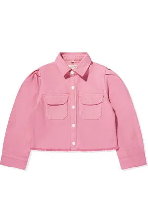 DL1961 Kids Simona frayed-trim denim shirt