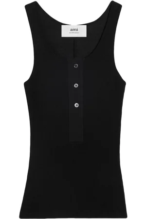 Ami Ribbed cotton tank top
