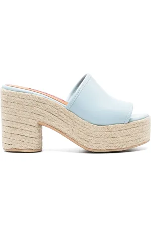 Moschino 105mm raffia-sole platform mules
