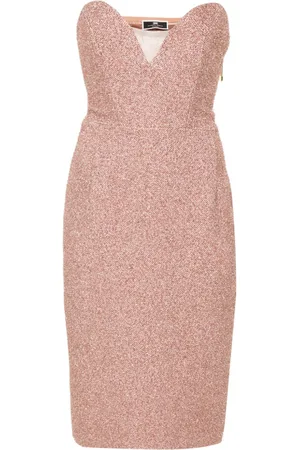 Elisabetta Franchi Lurex tweed midi dress