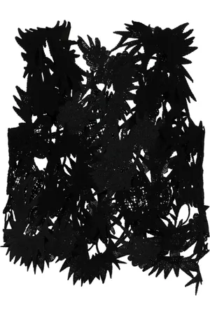 JNBY Floral-appliqué cut-out top