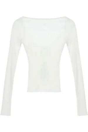 Courrèges Scoop-back ribbed-knit top