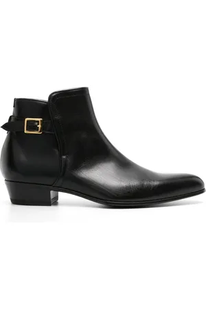 LIDFORT Pointed-toe buckled leather boots