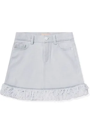 DL1961 Kids Jerry fringe-trim denim skirt