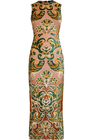 Etro Patterned-jacquard midi dress