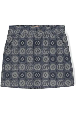 Gucci GG monogram-jacquard denim skirt