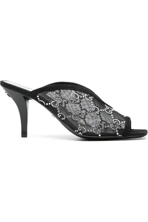 Gucci 90mm GG crystal-embellished mules