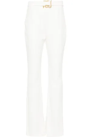 Roberto Cavalli Snake-buckle straight trousers