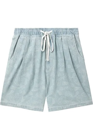 FIVE CM Patterned-jacquard drawstring shorts