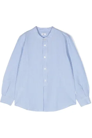 Il gufo Seersucker striped shirt