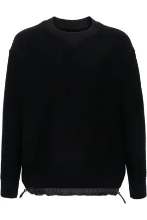 SACAI Drawstring-hem ribbed-knit jumper