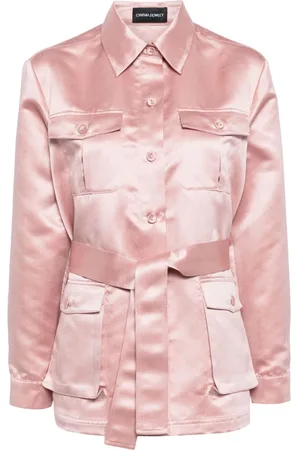 Cynthia Rowley Pleated-back satin safari jacket