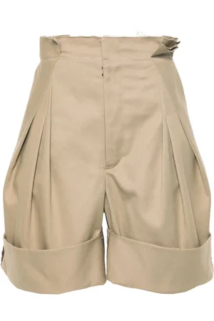 Maison Margiela Pleat-detail raw-cut shorts