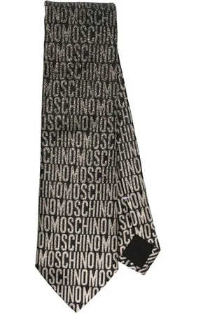 Moschino Logo-jacquard silk tie
