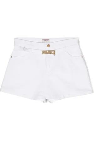Pinko Logo-buckle denim shorts