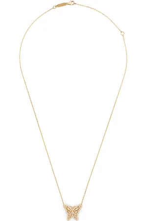 Suzanne Kalan 18kt yellow small Bold Butterfly diamond necklace