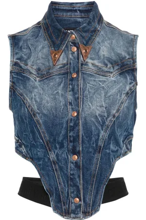 VERSACE Denim bustier top