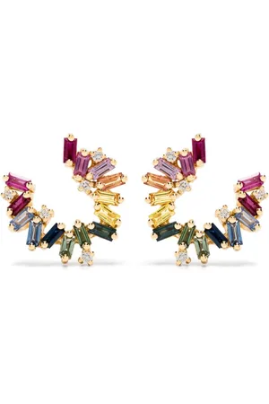 Suzanne Kalan 18kt Bold Burst sapphire and diamond earrings