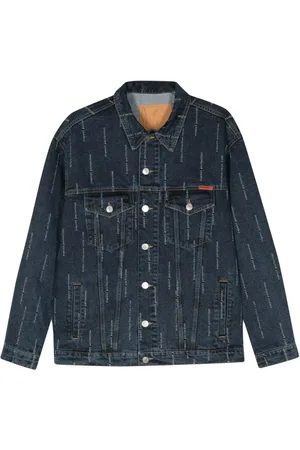 MARTINE ROSE Embroidered-slogan denim jacket