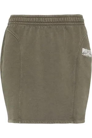 ROTATE Logo-embroidered cotton skirt