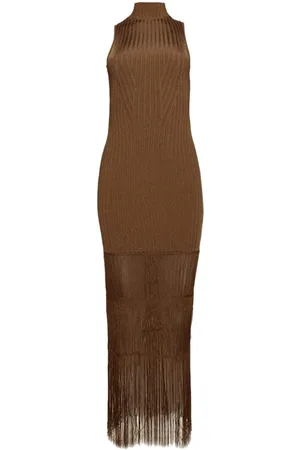 Khaite Zare fringed ribbed-knit maxi dress