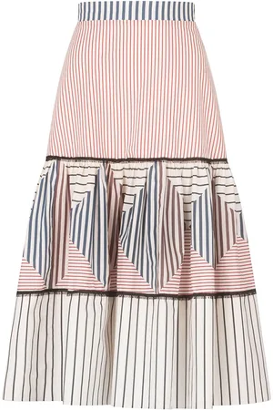 Silvia Tcherassi Guillermina striped cotton midi skirt