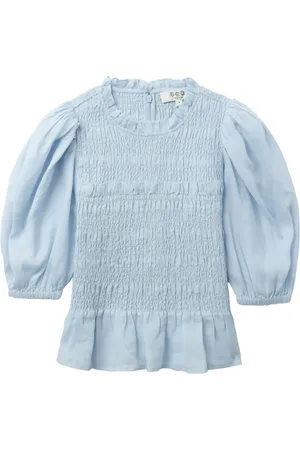 SEA Cole smocked ramie top