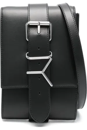 Y / PROJECT Logo-plaque leather shoulder bag