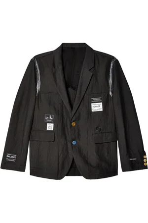 UNDERCOVER Logo-appliqué wool-linen jacket