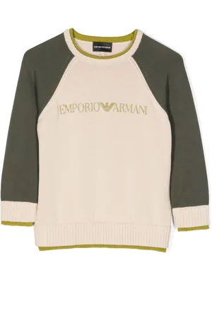 Emporio Armani Logo-embossed fine-knit jumper