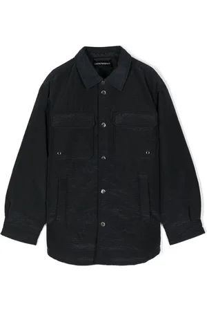 Emporio Armani Panelled seersucker shirt jacket