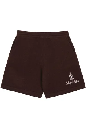Sporty & Rich Vendome logo-embroidered cashmere shorts
