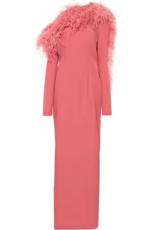‎Taller Marmo‎ Garbo feather-trim maxi dress