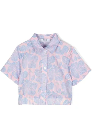 Msgm Floral-print cropped shirt