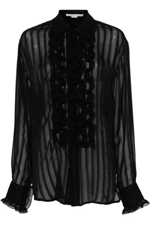 Stella McCartney Sheer seersucker ruffled blouse
